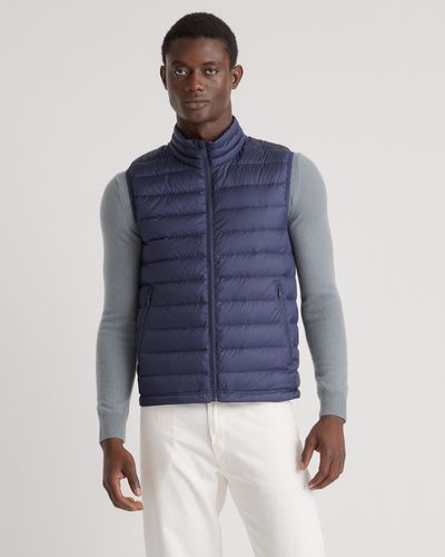 Quince Lightweight Down Packable Puffer Vest, Recycled Polyester - Blue