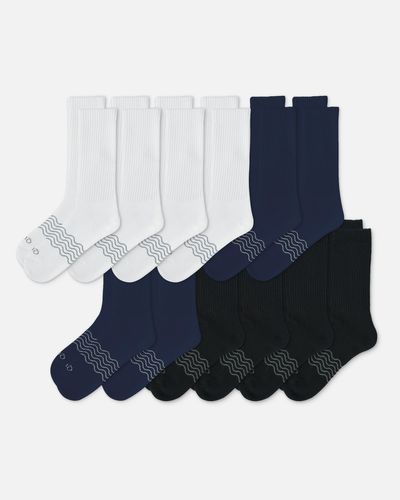 Quince Everyday Cotton Solid Crew Socks, Organic Cotton - Blue