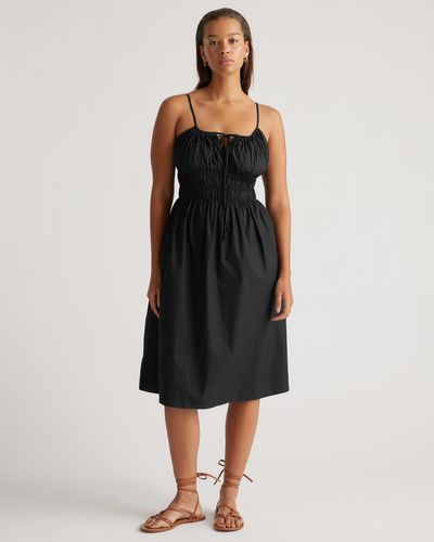 Quince Keyhole Midi Dress, Organic Cotton - Black