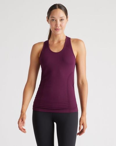 Quince Seamless Ruched Racerback Tank Top, Nylon - Purple