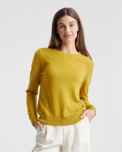Quince Mongolian Cashmere Crewneck Sweater - Yellow