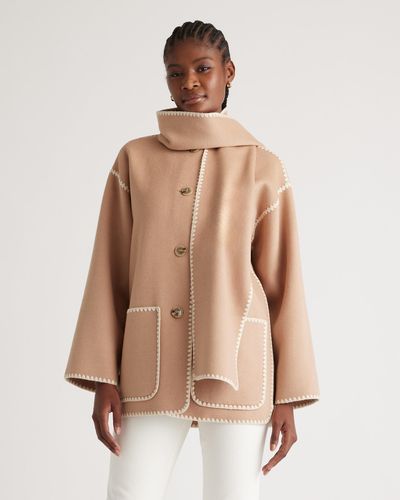 Quince Double-Faced Merino Wool Scarf Coat - Natural
