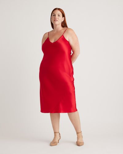 Quince Slip Dress, Silk - Red