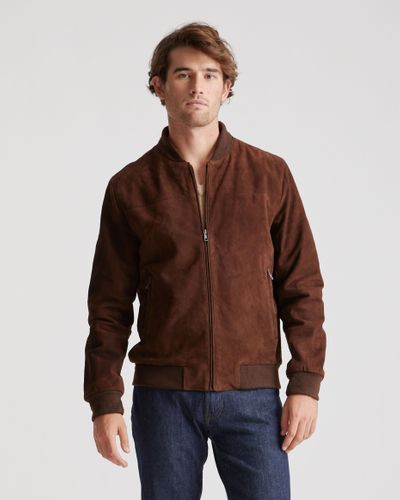 Quince 100% Suede Bomber Jacket, Suede Leather - Brown