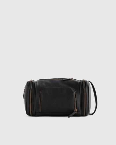 Quince Nappa Leather Toiletry Bag - Black