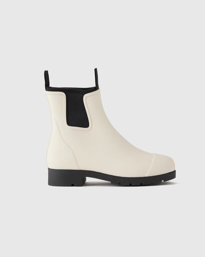 Quince Waterproof Ankle Rain Boot, Natural Rubber - White