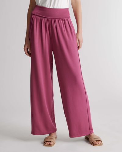 Quince French Terry Modal Wide Leg Pants, Lenzing Modal - Red