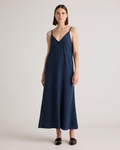 Quince Vintage Wash Tencel Maxi Slip Dress - Blue