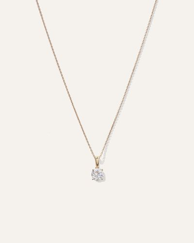 Quince 14K Lab Grown Diamond Solitaire Necklace - Natural