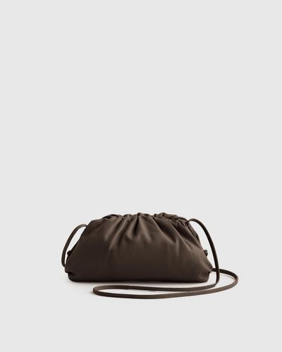 Quince Italian Leather Pouch Crossbody Clutch - Brown