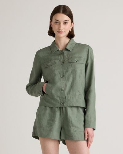 Quince 100% European Linen Jacket - Green