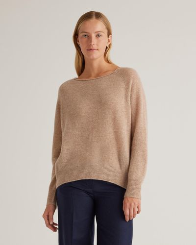 Quince Mongolian Cashmere Boatneck Sweater - Blue