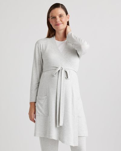 Quince French Terry Modal Maternity & Nursing Robe, Lenzing Modal - Gray