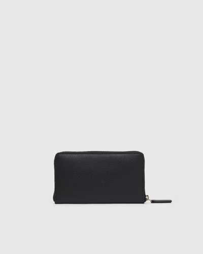 Quince Italian Pebbled Leather Continental Wallet, Italian Leather - Black
