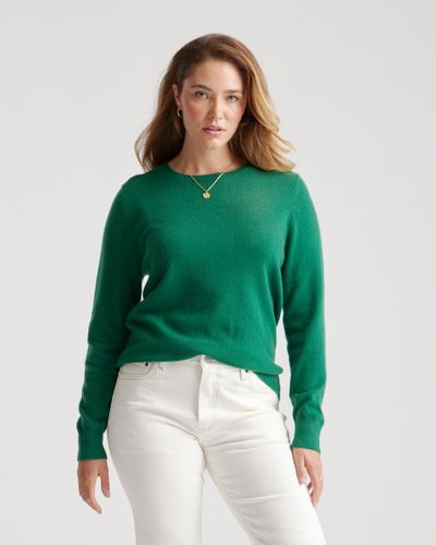 Quince Mongolian Cashmere Crewneck Sweater - Green