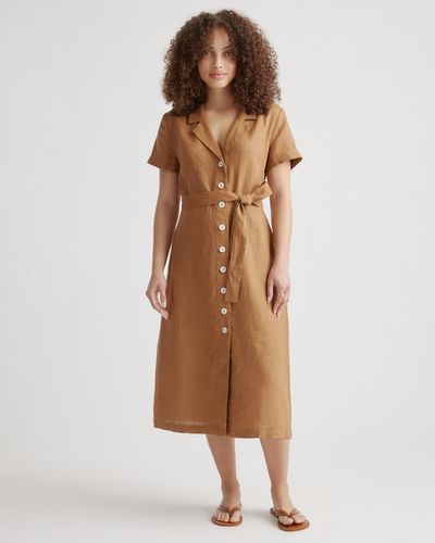 Quince Short Sleeve Dress - Brown