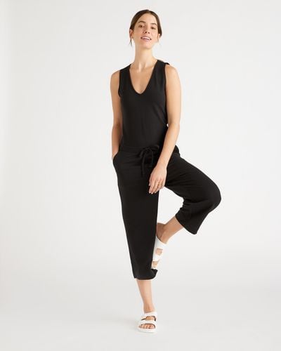 Quince French Terry Modal Jumpsuit, Lenzing Modal - Black