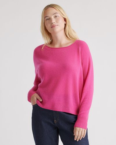 Quince Mongolian Cashmere Boatneck Sweater - Pink