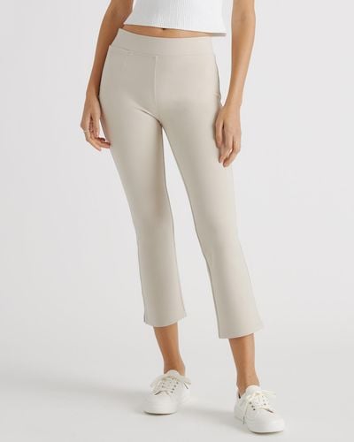 Quince Ultra-Stretch Ponte Kick Flare Pants, Rayon - Natural