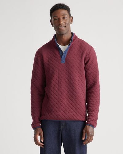 Quince Reversible Quilted Pullover, Organic Cotton - Red