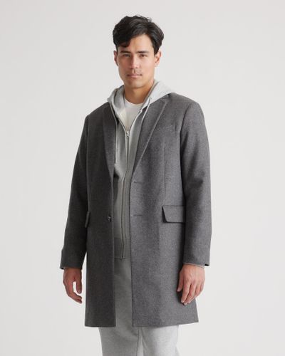 Quince Italian Wool Overcoat, Wool/Nylon - Gray