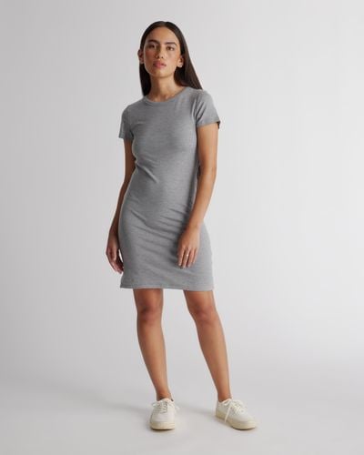 Quince Tencel Jersey T-Shirt Dress - Gray