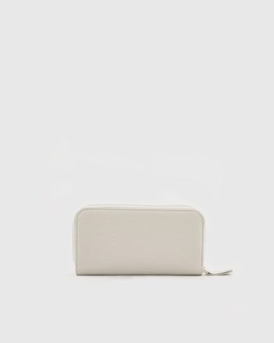 Quince Italian Pebbled Leather Continental Wallet, Italian Leather - White