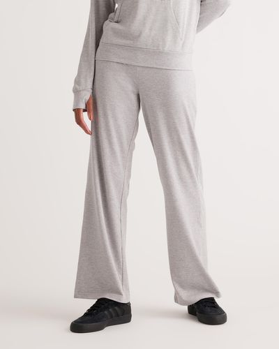 Quince Flowknit Wide Leg Pants, Recycled Polyester - Gray
