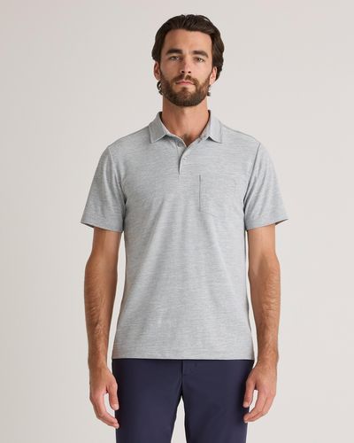 Quince Propique Performance Polo, Recycled Polyester - Gray