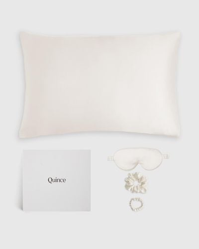 Quince Beauty Sleep Set, Silk - White