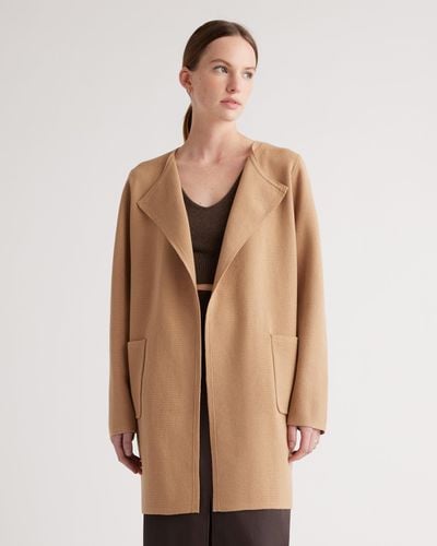Quince Knit Collarless Coat, Organic Cotton - Natural