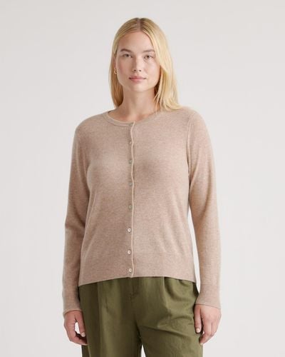 Quince Mongolian Cashmere Cardigan Sweater - Natural