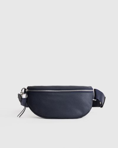 Quince Italian Pebbled Leather Sling Bag, Italian Leather - Blue