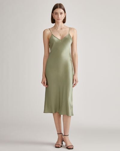 Quince Slip Dress, Silk - Green