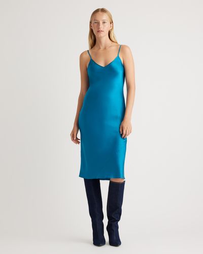 Quince Slip Dress, Silk - Blue