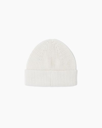 Quince Mongolian Cashmere Ribbed Beanie - White