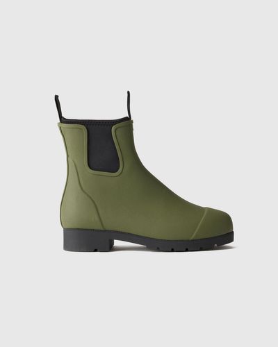 Quince Waterproof Ankle Rain Boot, Natural Rubber - Green