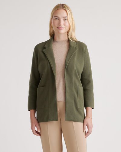 Quince Knit Blazer, Organic Cotton - Green