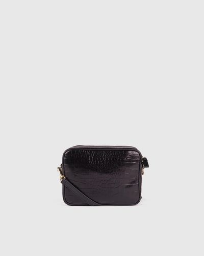 Quince Italian Leather Crossbody Bag - Black