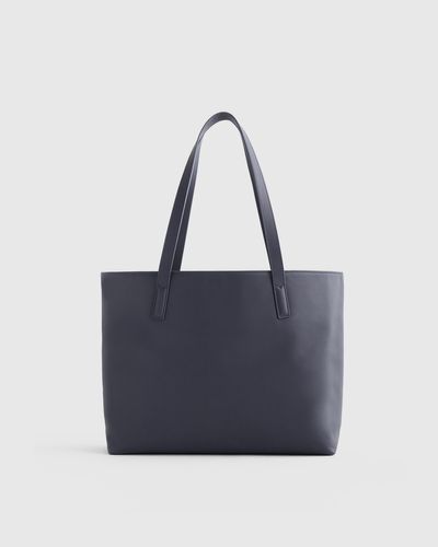 Quince Classic Italian Leather Tote - Blue