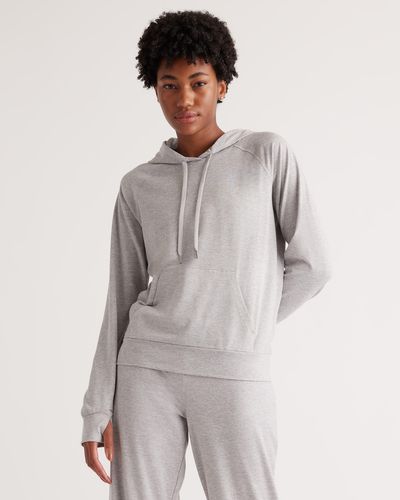 Quince Flowknit Pullover Hoodie, Recycled Polyester - Gray