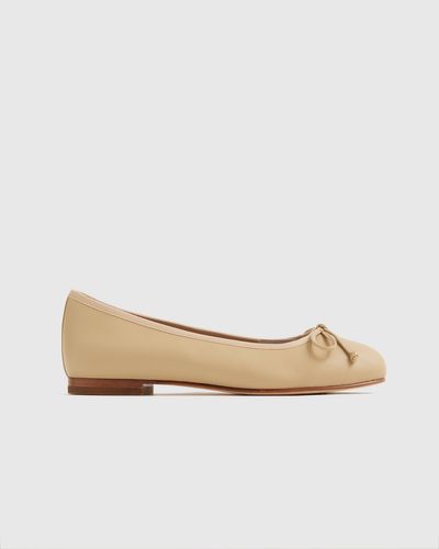 Quince Italian Leather Bow Ballet Flat - White