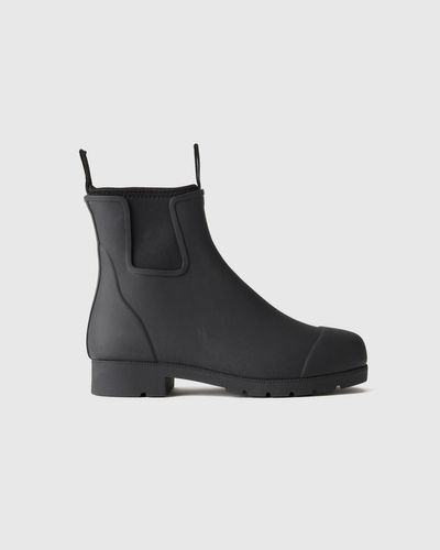 Quince Waterproof Ankle Rain Boot, Natural Rubber - Black