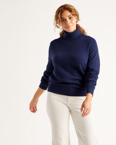 Quince Mongolian Cashmere Sweater - Blue