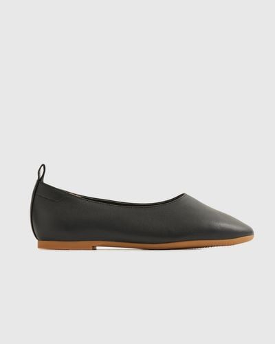 Quince Italian Leather Glove Ballet Flat - Black