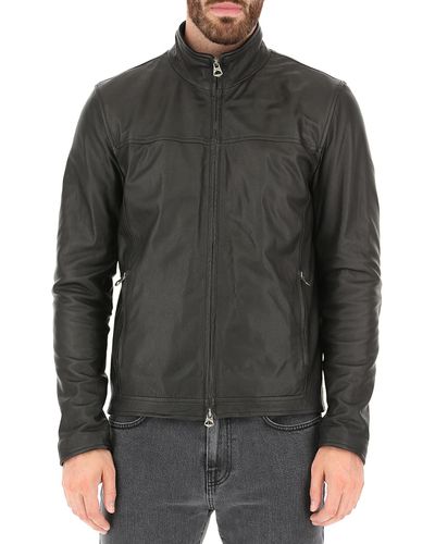 Stewart Leather Jacket For Men in Black for Men - Lyst