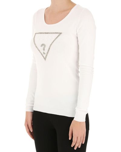 Guess Synthetic Sweater For Women Jumper On Sale in White - Lyst