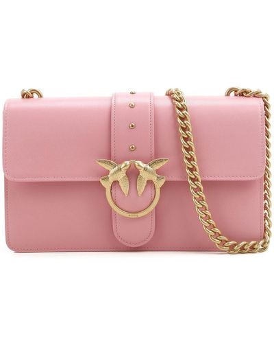 Pinko Leather Shoulder Bag For Women On Sale in Light Pink (Pink) - Lyst
