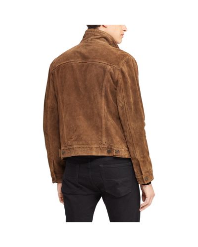 polo suede trucker jacket