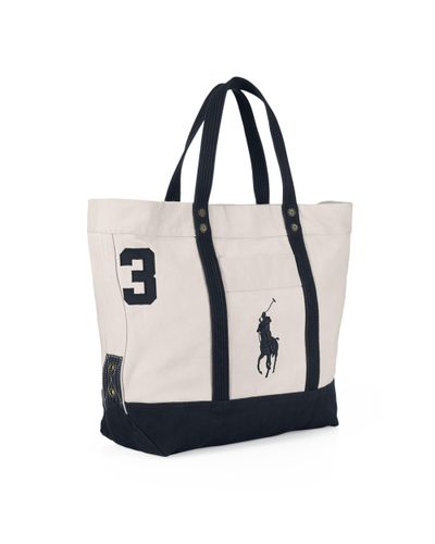 Polo Ralph Lauren Canvas Big Pony Tote in Natural/Navy (Natural) for Men -  Lyst